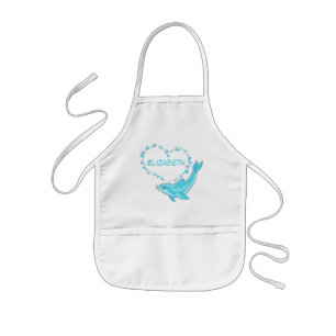 Avental Infantil Dolphin Heart Personalizado