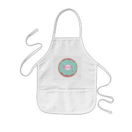 Avental Infantil Donuts Ombre Azul Teal Padaria Nome Personalizado
