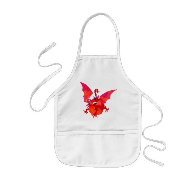 Avental Infantil "Dragão Vermelho" Crianças Apron (Frente)