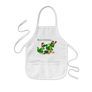 Avental Infantil Dragões de Natal - hoje eu quero cozinhar