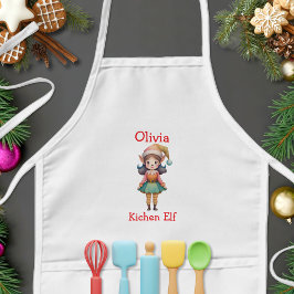 Avental Infantil Elfo de Natal Personalizado Fofo
