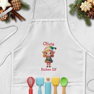 Avental Infantil Elfo de Natal Personalizado Fofo
