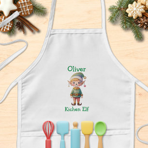 Avental Infantil Elfo de Natal Personalizado Fofo