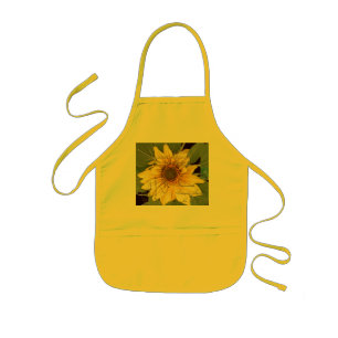Avental Infantil Ephemera Francesa de Flor Girassol Apron