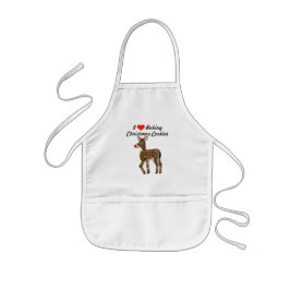 Avental Infantil Eu Adoro Fazer Cookies De Natal Reindeer Apron