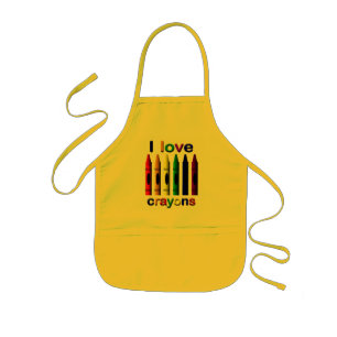 Avental Infantil Eu Amo Crayons Apron