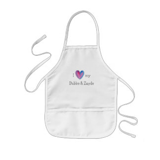Avental Infantil Eu amo meu Bubbe e Zayde Apron