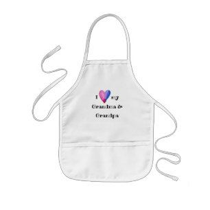 Avental Infantil Eu amo minha avó e vovô Apron