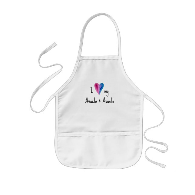 Avental Infantil Eu amo minha Avuela e Avuelo Apron (Frente)