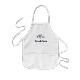 Avental Infantil Eu amo minha Nonna e Nonno Apron
