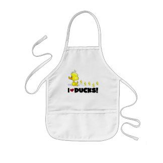 Avental Infantil Eu amo o camiseta e os presentes dos patos