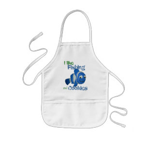 Avental Infantil Eu gosto de Pesca e Cookies (azul)