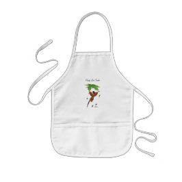 Avental Infantil Fada Gelada Com Asas Marrons Garotas Pocket Apron