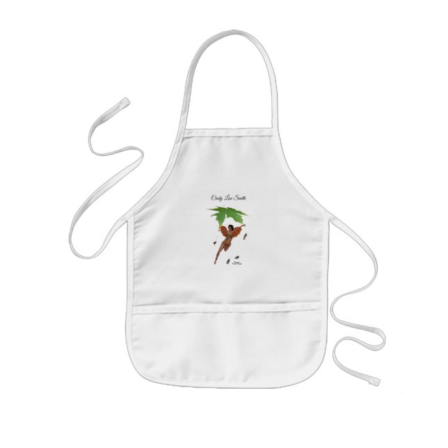 Avental Infantil Fada Gelada Com Asas Marrons Garotas Pocket Apron (Frente)