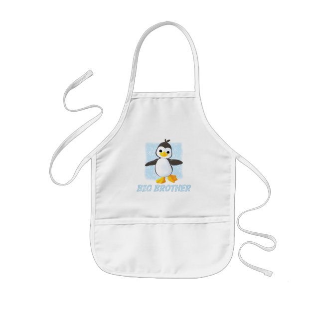 Avental Infantil Feliz Pinguim Grande Irmão Apron (Frente)