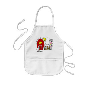 Avental Infantil Figura camiseta e presentes da vara dos animais de