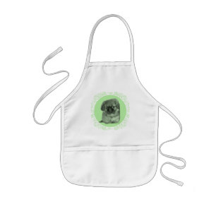 Avental Infantil Filhote de Pequinês Verde