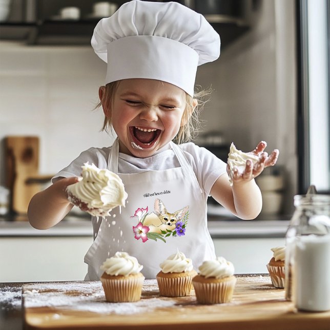 Avental Infantil Flores Fennec Fox Cute (Criador carregado)