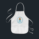 Avental Infantil Fofo-branco-esplêndido, Princesa Real<br><div class="desc">Uma princesa marrom e gira em um vestido azul cintilante decora este avental. Personalize com o nome de suas garotas. Um presente adorável para um aniversário de meninas ou Natal. Projetado para você pelo Blackberry Boulevard.</div>
