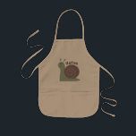 Avental Infantil Garçom Personalizado de Caracóis de Jardim Bonito<br><div class="desc">Os tons de terra de caramujo adoráveis personalizaram crianças jardinando avental.</div>