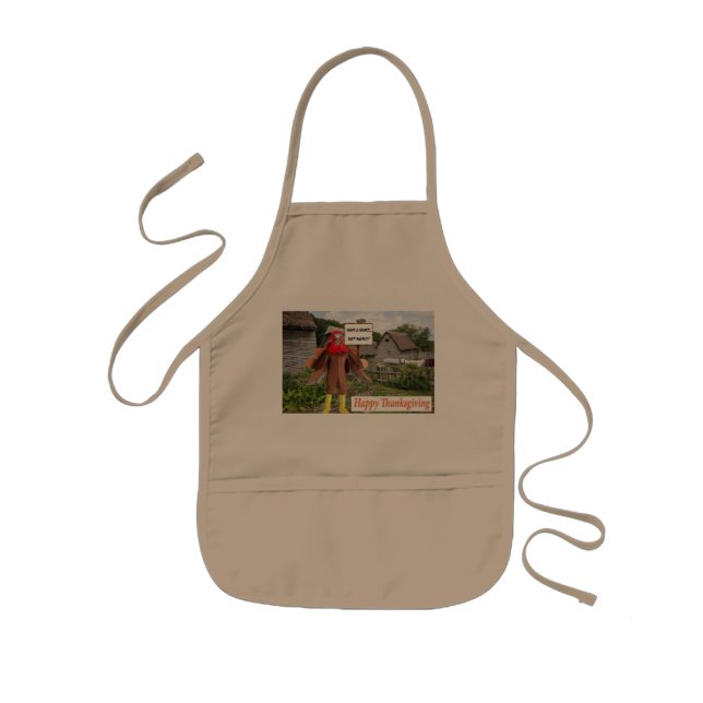 Avental Infantil garotos avental. Feliz Dia de Ação de Graças. (Frente)