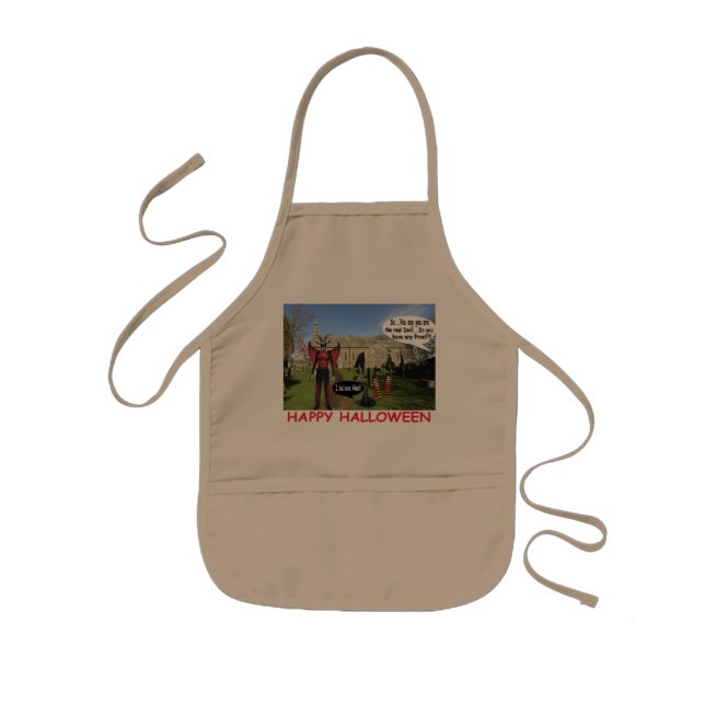 Avental Infantil garotos avental. Feliz Halloween, bruxa (Frente)