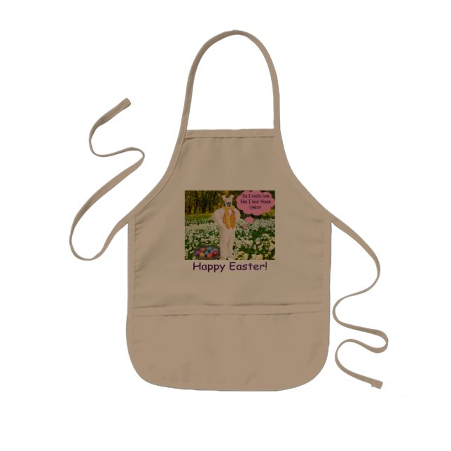 Avental Infantil garotos avental. Felz pascoa. klipspringer/bunny (Frente)