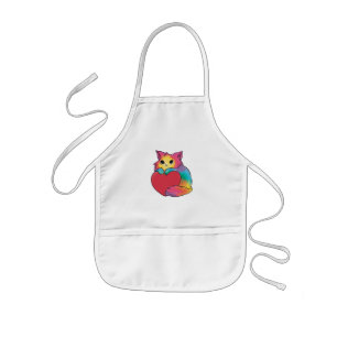 Avental Infantil Gatinho Fofo Coração