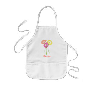 Avental Infantil Gerberas coloridos