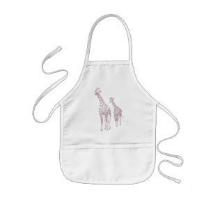 Avental Infantil Girafas-mãe e criança desenham desenho de Avós