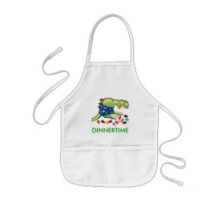 Avental Infantil Hora de jantar do dinossauro