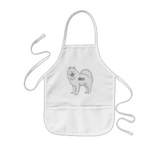 Avental Infantil Ilustração de desenho animado com cão Samoyed