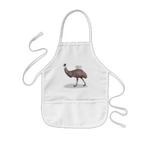 Avental Infantil Ilustração de desenho animado de aves da Emu
