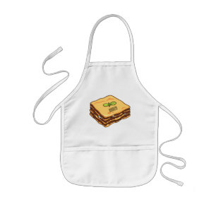 Avental Infantil Ilustração de desenho animado de Lasagna