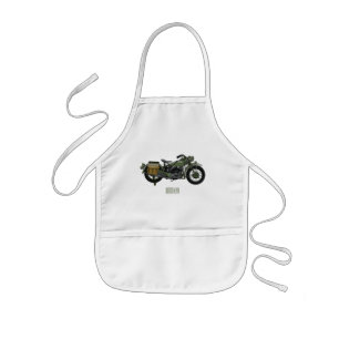 Avental Infantil Ilustração de desenho animado de motocicleta milit