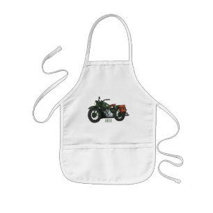 Avental Infantil Ilustração de desenho animado de motocicleta milit