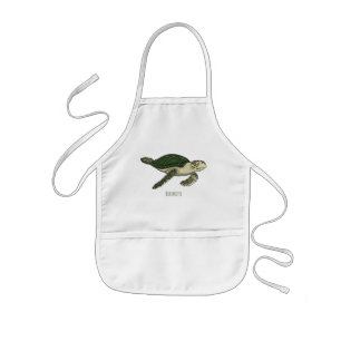 Avental Infantil Ilustração de desenho animado de tartaruga marinha
