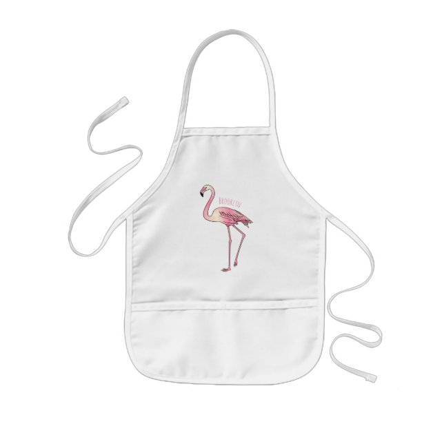 Avental Infantil Imagem de desenho animado de pássaro Flamingo (Frente)