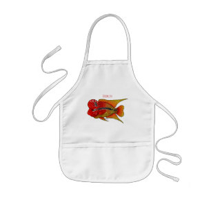 Avental Infantil Imagem de desenho animado de peixes-cichlid-Flor