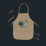 Avental Infantil Jardim de Caracol Azul e Dragonfly<br><div class="desc">Um avental de jardinagem personalizado e bonito com caracol azul e arte de libélula.</div>