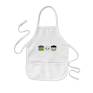 Avental Infantil Kawaii Frankenstein Mummy Dracula Apron