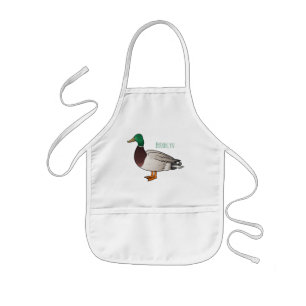 Avental Infantil Mallard duck cartoon illustration 