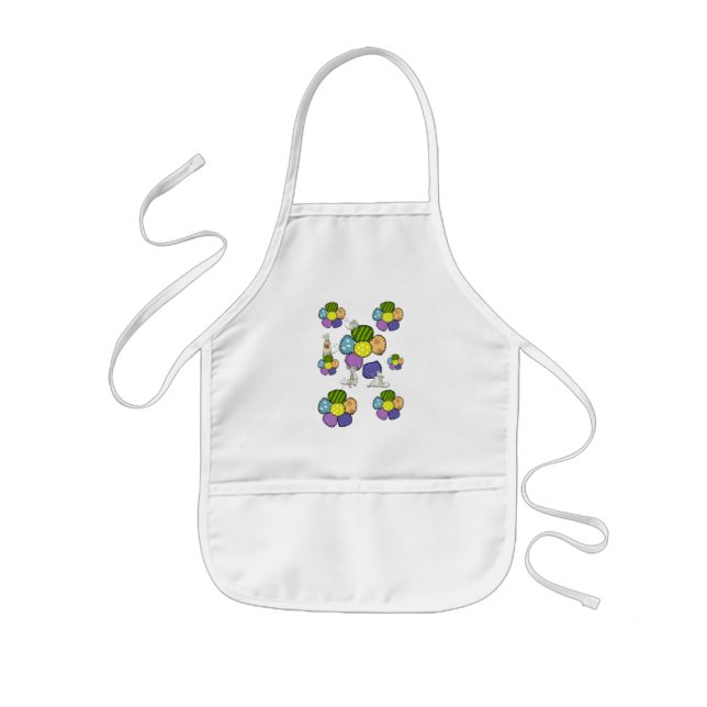 Avental Infantil Mäuse nähen Blüten (Frente)