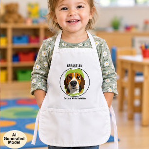 Avental Infantil Modelo de Arte Substituível de Beagle Adorável