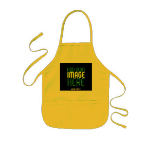 AVENTAL INFANTIL MODELO DE TEXTO DE IMAGEM NEGRA MODERNO AMARELO ED