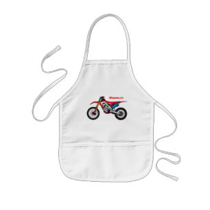 Avental Infantil Moto de terra vermelha