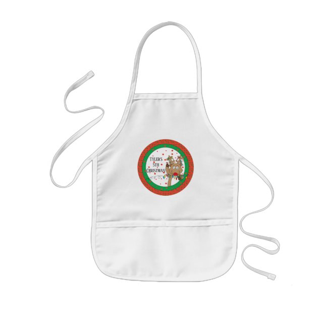 Avental Infantil Natal Apron Reindeer Diz (Frente)