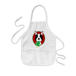 Avental Infantil Natal de Boston Terrier