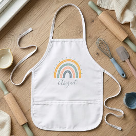 Avental Infantil Nome das Crianças Boho Pastel Tons Terrosos