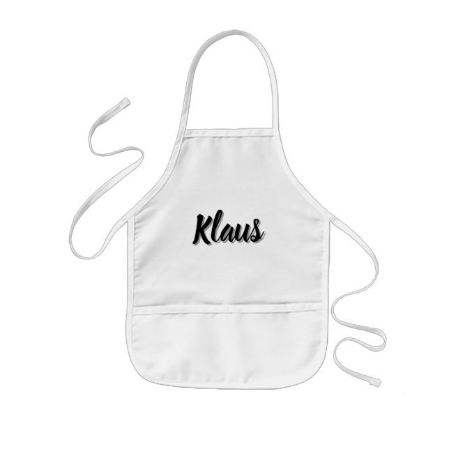 Avental Infantil Nome de Klaus masculino, (Frente)